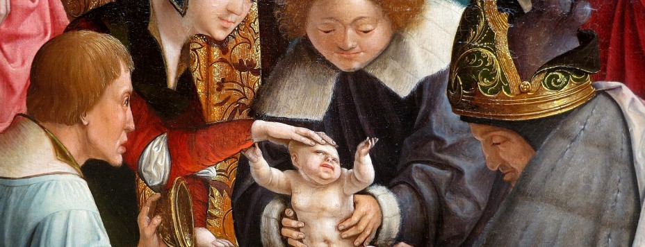 Gemälde, das eine Beschneidung bei einem Baby darstellt